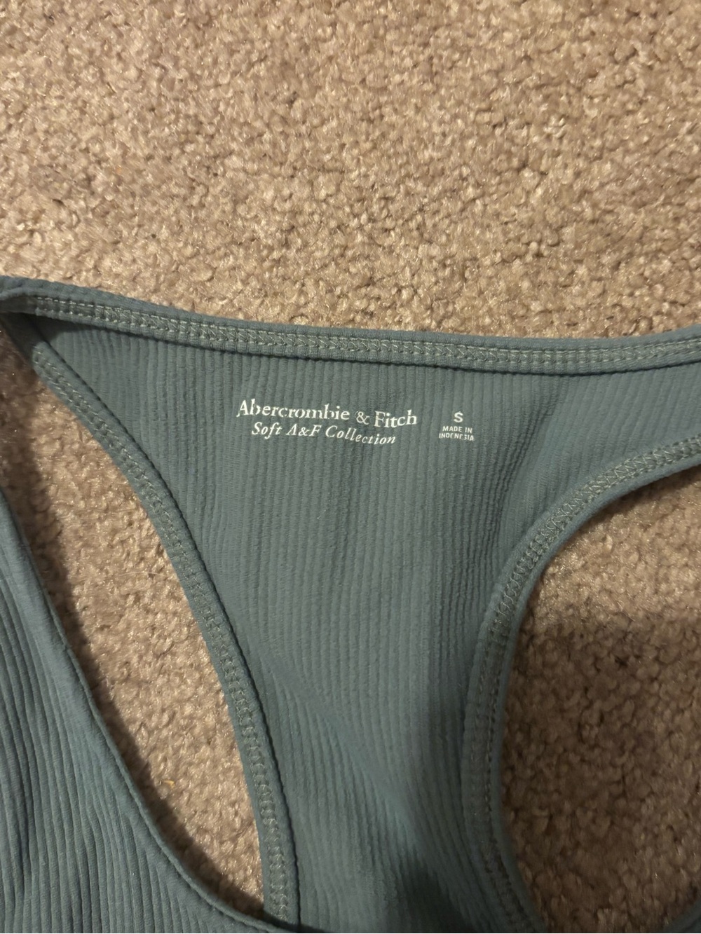 Abercrombie & Fitch Ribbed Racerback Tank - Slate Green - Picture 3 of 3